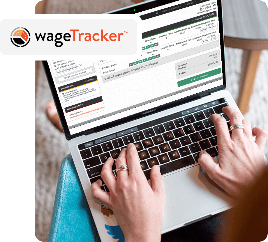 Wage Tracker by Wage Solutions on Laptop Screen